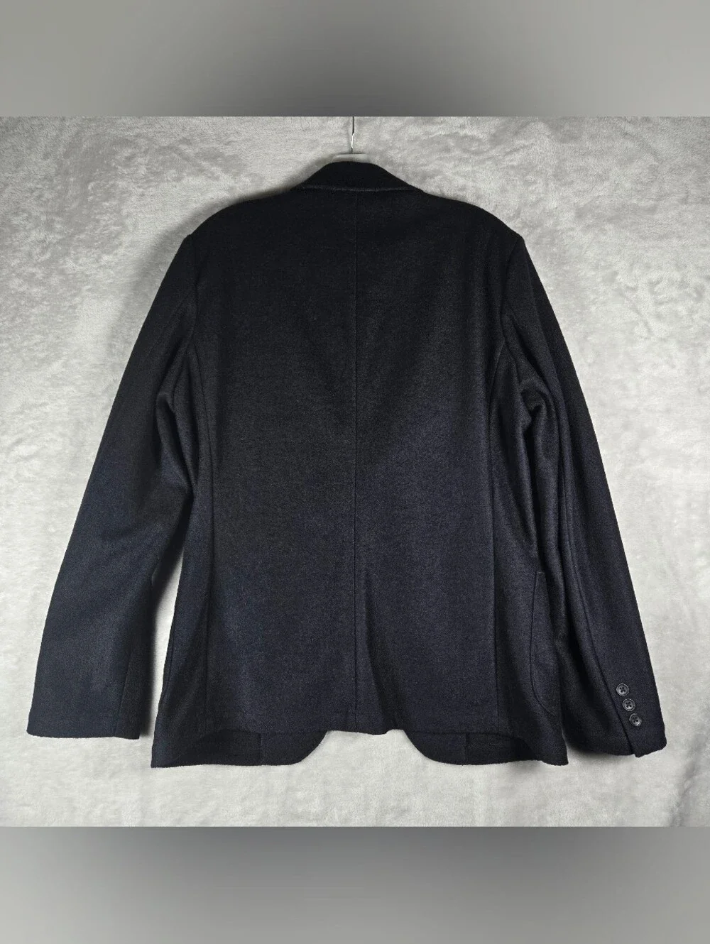 Uniqlo Wool Blended Jersey Jacket Blazer Size Medium Dark Navy Blue Patch Pocket